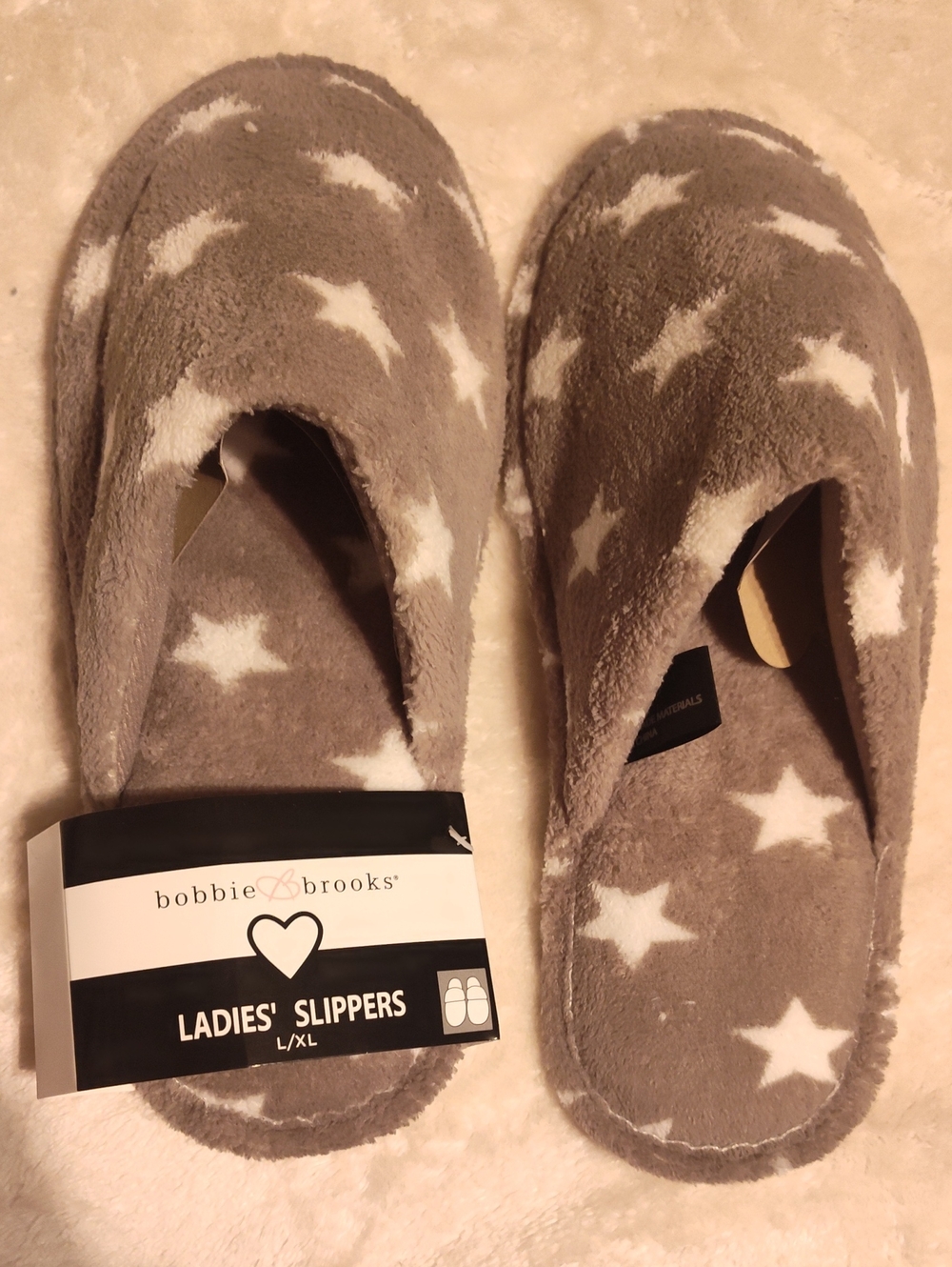 bobbie brooks Gray Star Ladies' Slippers - Cozy Indoor Slip-Ons